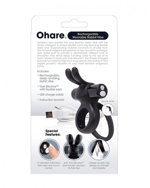 The Screaming O Charged Ohare Rabbit Vibrator - Black