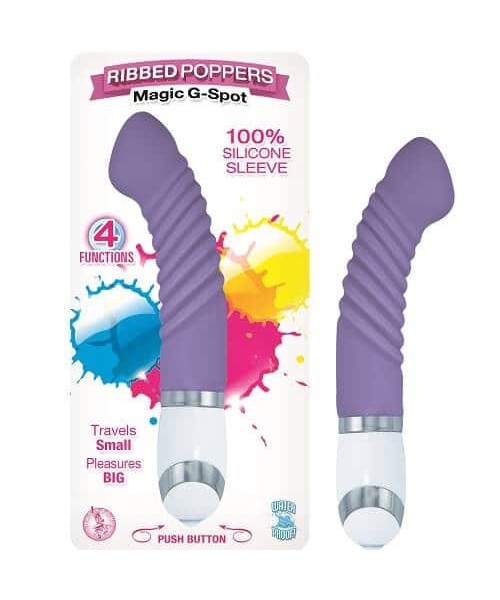 Ribbed Silicone G-Spot Mini Vibrator Purple