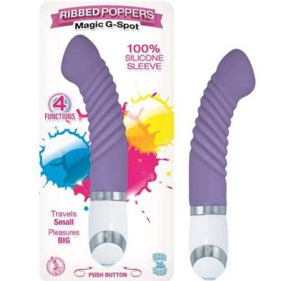 Ribbed Silicone G Spot Mini Vibrator Purple