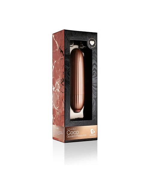 Rocks Off Coco 10 Function Ribbed Bullet Vibrator Rose Gold