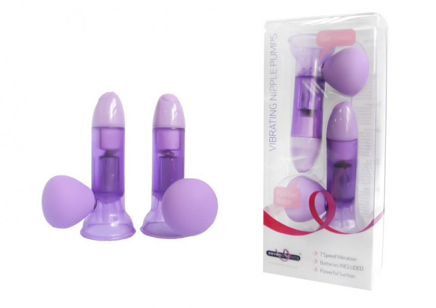 Vibrating 7 Speed Nipple Pumps Lilac