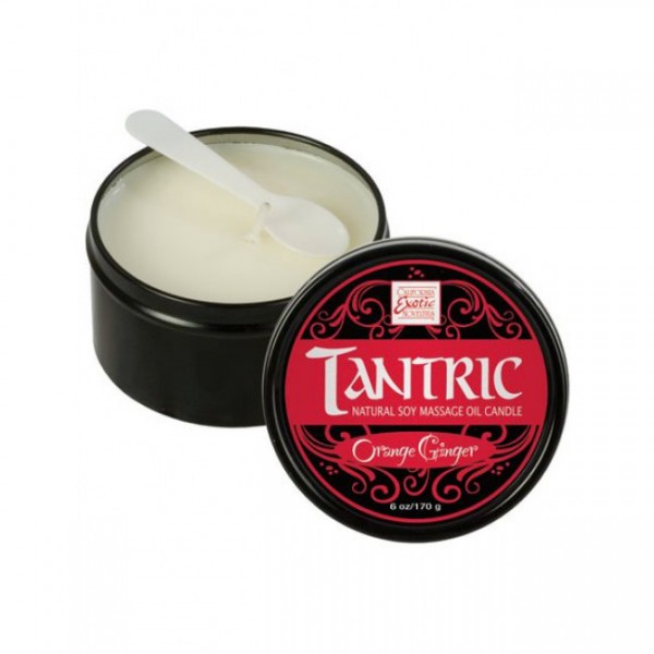Tantric Natural Soy Massage Oil Candle - Orange Ginger