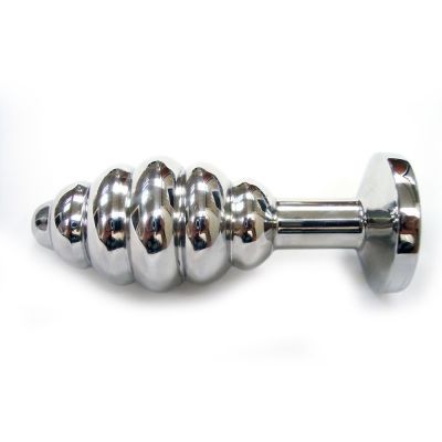 Medical Play Jewelled Threaded Anal Butt Plug Large