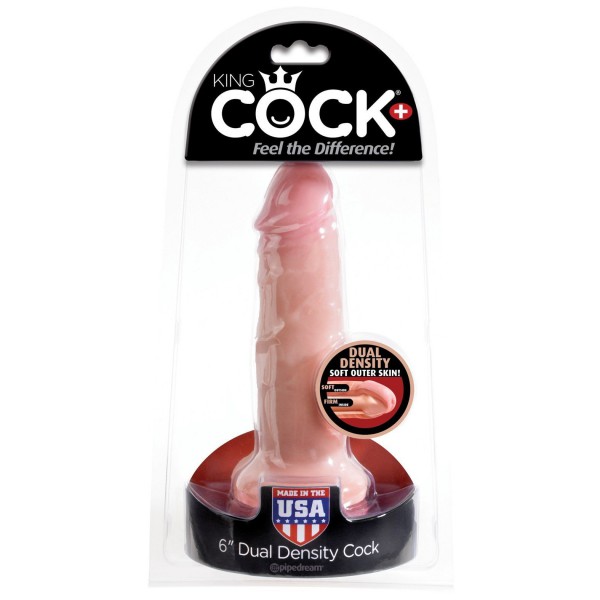 King Cock Plus 6" Dual Density Dildo