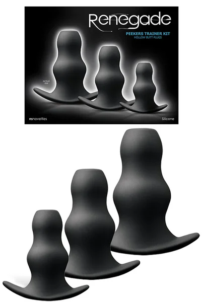 nsnovelties Hollow Rippled Silicone Butt Plug Set (3 Pce) — image 6 of 10