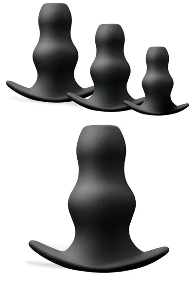 nsnovelties Hollow Rippled Silicone Butt Plug Set (3 Pce) — image 8 of 10