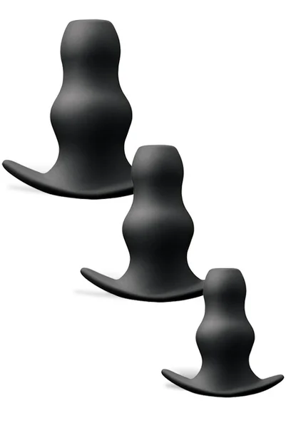 nsnovelties Hollow Rippled Silicone Butt Plug Set (3 Pce) — image 7 of 10