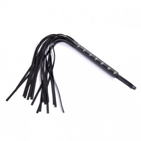 Black Diamond - Soft PU Leather Studded Flogger 60cm