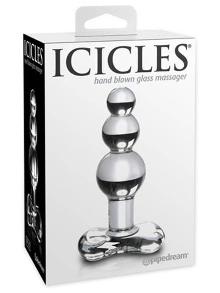 Icicles No 47 Beaded Glass Butt Plug with T-Bar Base