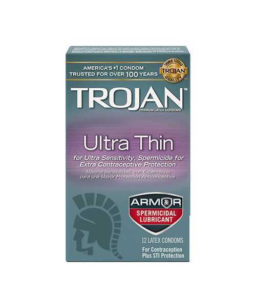 Trojan sensitivity ultra thin spermicidal 12 pack