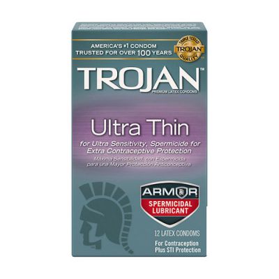 Trojan sensitivity ultra thin spermicidal 12 pack