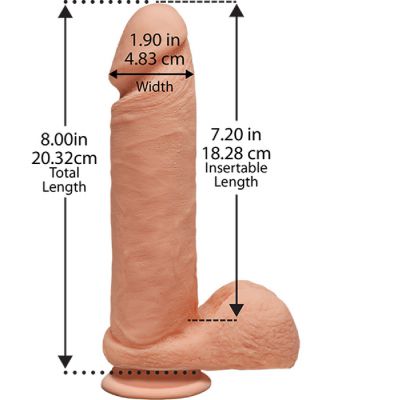 The D Ultraskyn Perfect D 8 Dong with Suction Cup Vanilla