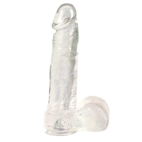 Dong With Suction Cup Clear 8 Inches