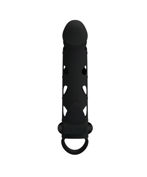 Silicone penis extension with vibrating tickler