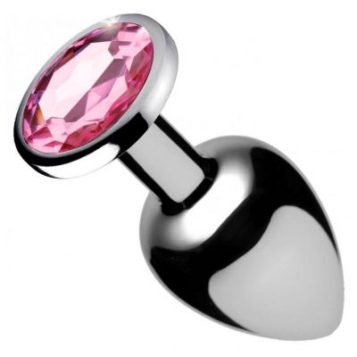 Booty Sparks Jewelled Pink Gem Metal Medium Anal Plug 3 2