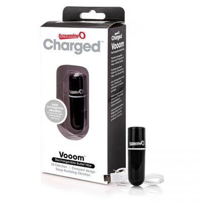 Charged Vooom Rechargeable Bullet Vibe by Screaming O Black