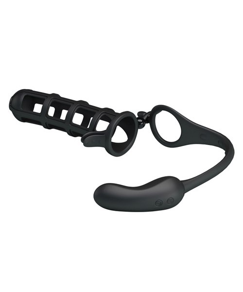 Hercules penis sheath with vibrating anal stimulator