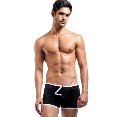 Male Power Black Flyaway Snap Button Closure Boxer