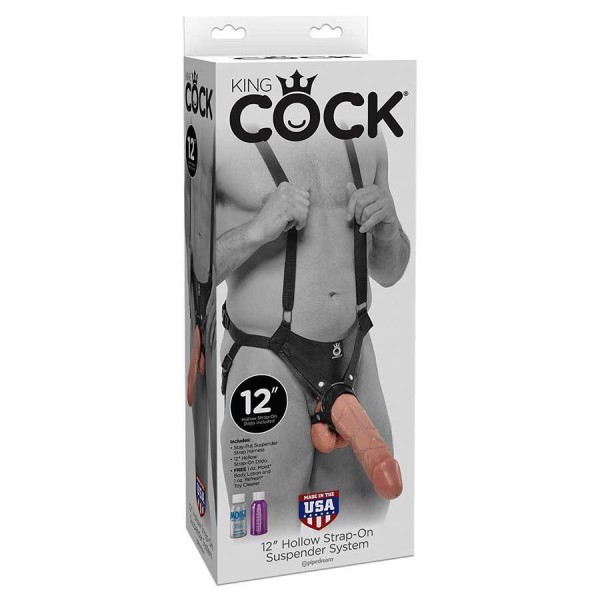 King Cock Tan Strap On Penis Extension Sleeve 12" Cock Sheath
