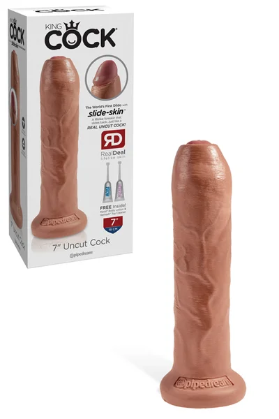 Pipedream 7" Realistic Uncut Dildo with Sliding Foreskin & Suction Base — image 19 of 22