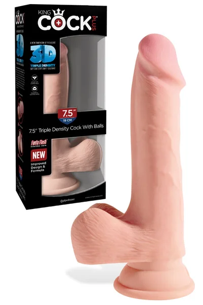 Pipedream King Cock Triple Density 7.5" Dildo With Balls — image 7 of 12