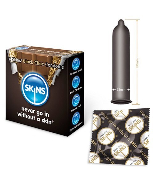 Skins Black Choc Condoms - 12 Skins