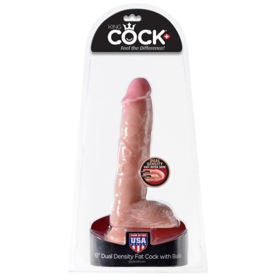 King Cock Dual Density 10 in Fat Cock with Balls