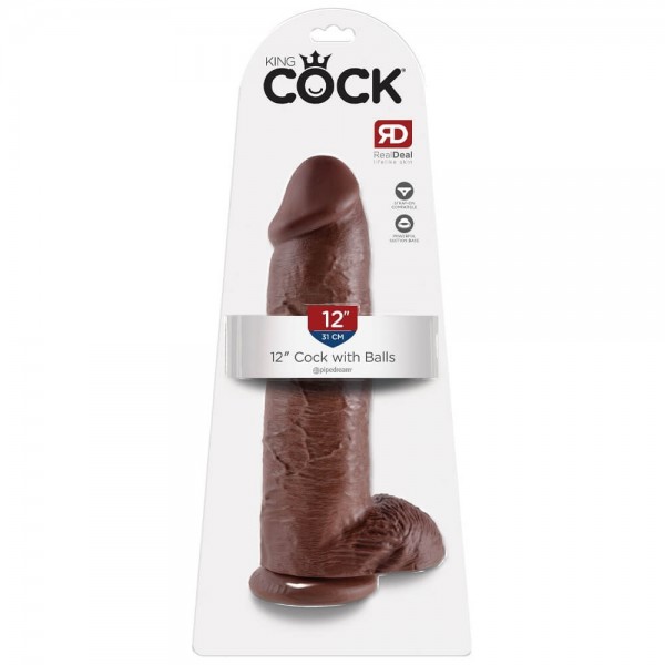 King Cock 12 Inch Realistic Dildo With Balls and Suction Cup