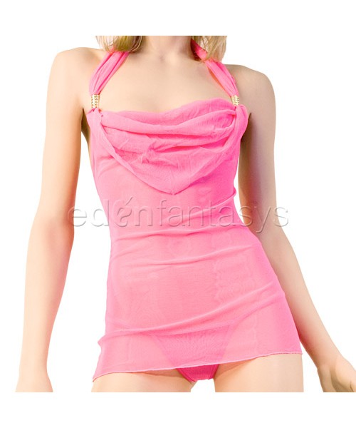 Cowl neck halter dress