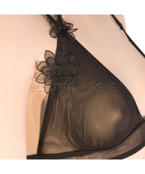 Flower applique bra set