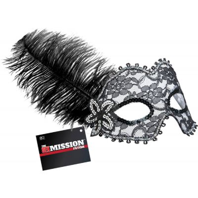 Feathered Masquerade Masks Black