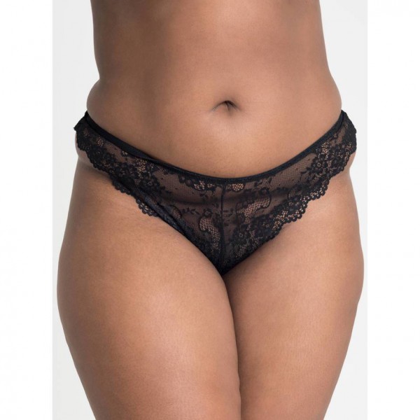 Lovehoney Plus Size Bombshell Black Lace Babydoll Set