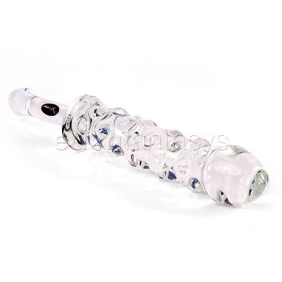 Rocky road glass dildo with handle