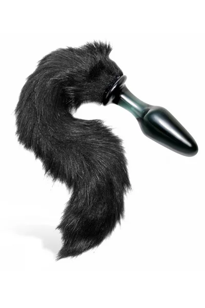 Tailz 4" Glass Anal Plug with Long Fox Tail — image 4 of 12