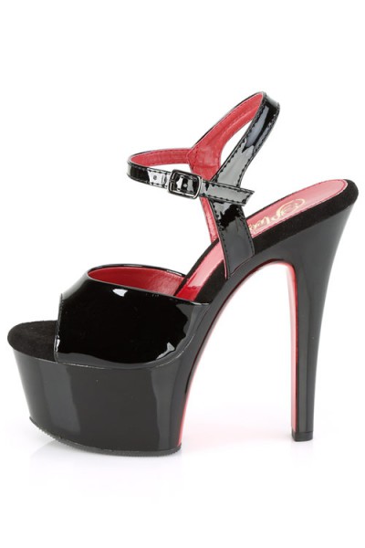 Pleaser Aspire 6" Black & Red Platform Sandal