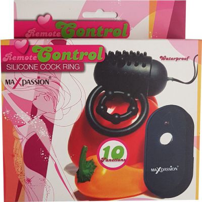 Remote Control Silicone Cock Ring Black