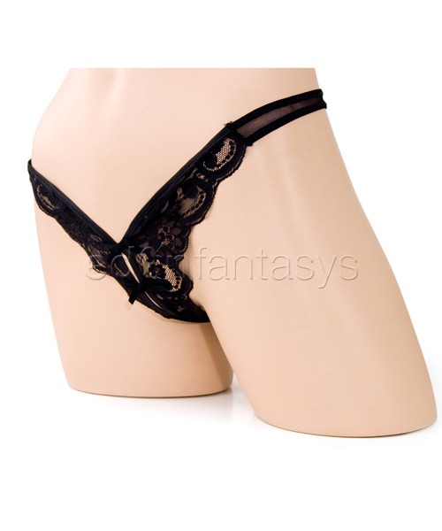 V-cut lace thong