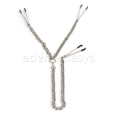 Y style tweezers with clit clamp