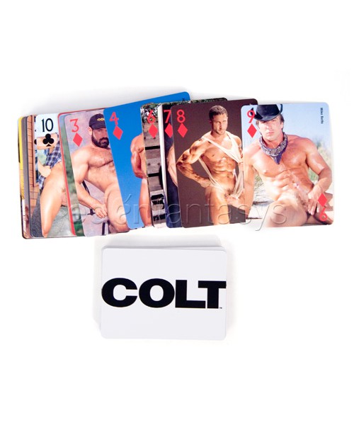 Colt men playing cards