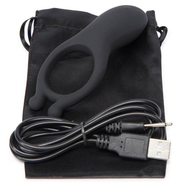 Vibrating Rechargeable Cock Ring by Optimale Black