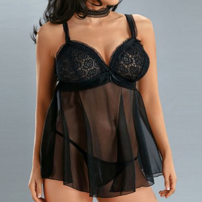 Black princess babydoll set