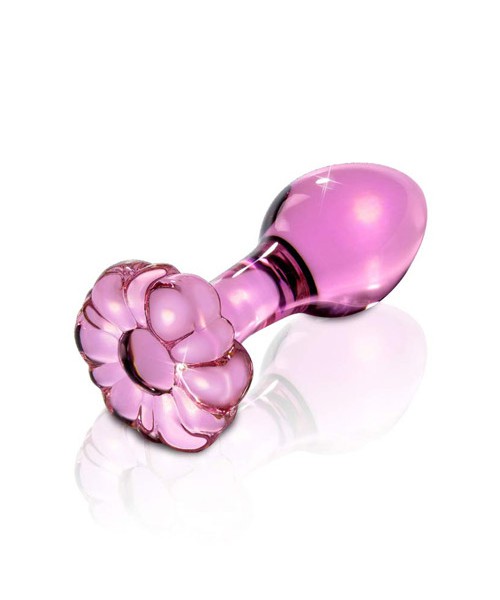 Icicles No 48 Medium Glass Flower Butt Plug 3 Inch