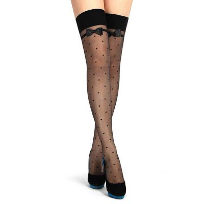 Black Polka Dot Stockings One Size Fits Most
