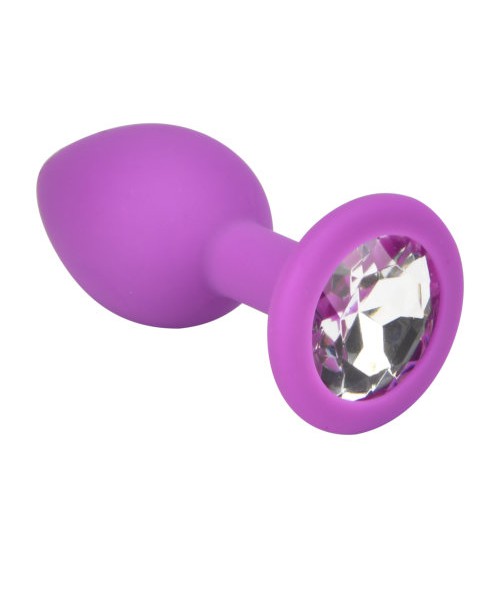 Loving Joy Jewelled Silicone Butt Plug Purple -Small