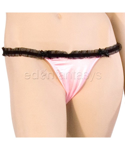 Lace trimmed demi cup bra set