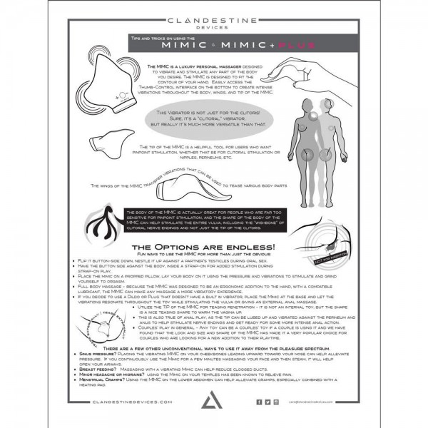 Clandestine Devices MIMIC PLUS Rechargeable Silicone 4.1" Vibrating Massager