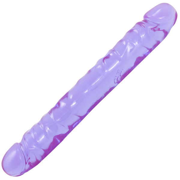 Doc Johnson Crystal Jellies Jr. Double Dildo 12" - Purple