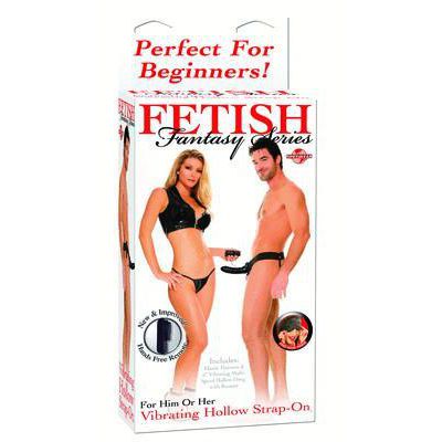 Fetish Fantasy Vibrating Hollow Strap On for Him or Her