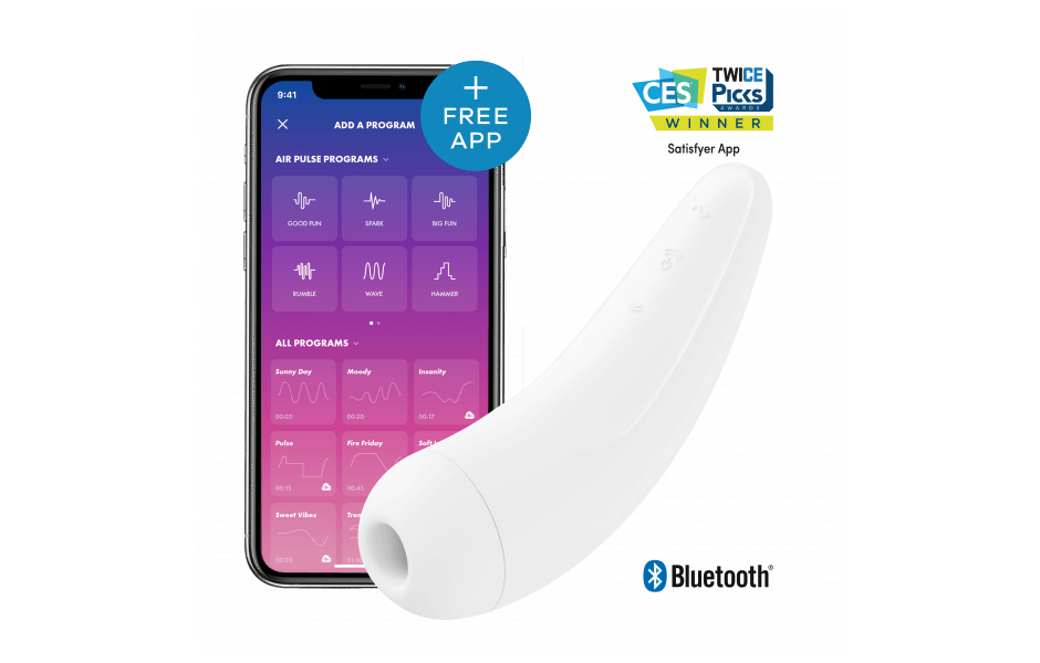 Satisfyer Curvy 2 Plus Air Pulse Silicone Clitoral Stimulator With Vibration & App