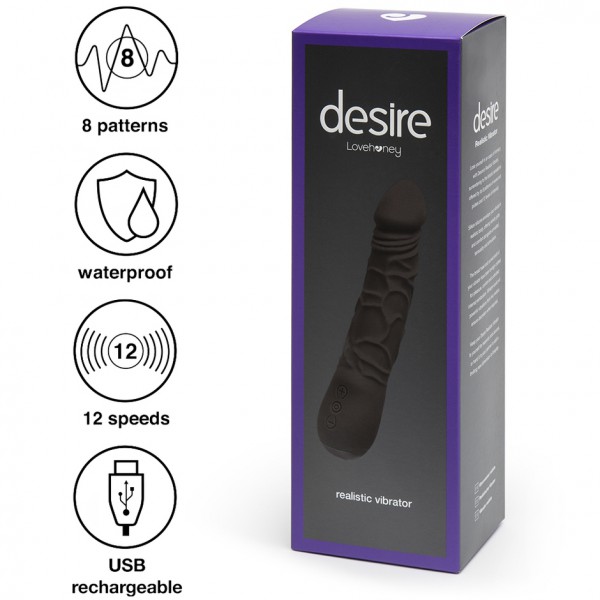 Desire Luxury Rechargeable Realistic Dildo Vibrator 6.5 Inch